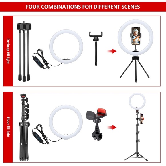 NEW! 10.2" Ring Light with Stand and Phone Holder, LED Circle Light. - Picture 5 of 7